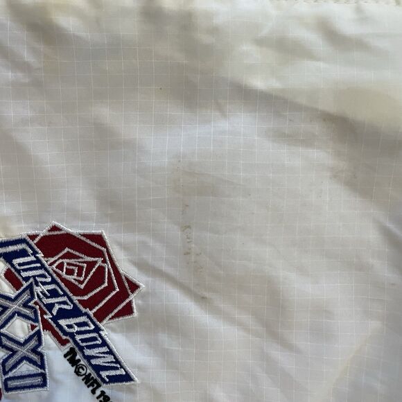 Vintage Logo 7 Super Bowl XXI 1987 STAFF Windbreaker Jacket White Large - Picture 8 of 13